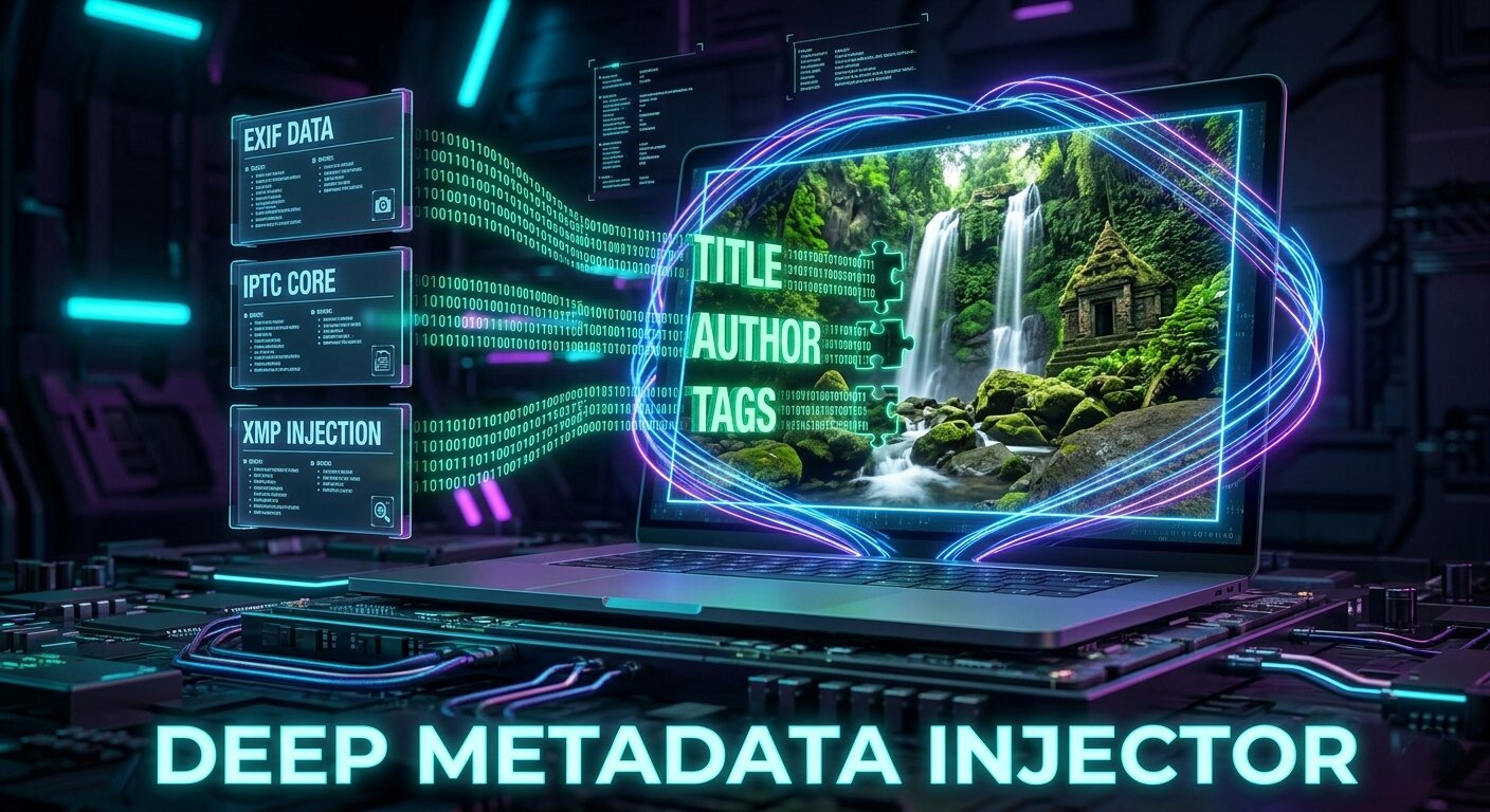 SEO Image Caption Generator Pro – EXIF and IPTC Metadata Injector Interface
